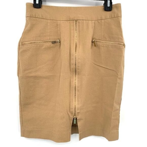 41 HAWTHORN Stitchfix Camel Tan Pencil Skirt Stretch Zip Career Work Business S - Picture 1 of 6